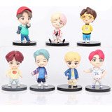Kit 7 Bonecos Miniaturas Chibi Bts Kpop Idol