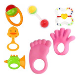 Kit 7 Brinquedos Para Bebê Chocalho Mordedor 1º Infância Top