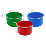 Kit 7 Caneca Comedouro Alça Arame Calopsita Canário