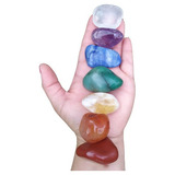 Kit 7 Chakras Pedras Naturais Cristais Rolado 3 A 4 Cm