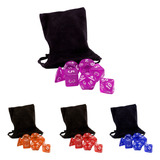 Kit 7 Dados Rpg De Mesa Cores D&d D4 D6 D8 D10 D10% D12 D20