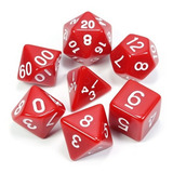 Kit 7 Dados Rpg De Mesa Vermelho Opacos + Bolsa Tormenta D&d