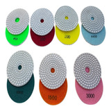 Kit 7 Disco Diamantado Lixar Polir Marmore Granito
