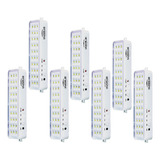 Kit 7 Luminaria Luz De Emergência Branca 30 Leds 6500k
