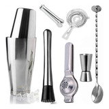 Kit 7 Peças - Coqueteleira Boston 820 Ml Inox Profissional