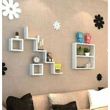 Kit 7 Peças Nichos Cubo Prateleira Mdf Branco Kit