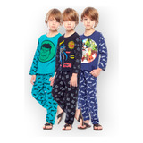 Kit 7 Pijama Criança Malha Infantil Longo Inverno Personagem