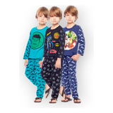 Kit 7 Pijamas Camisa Manga Longa E Calça Infantil Divertido