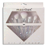 Kit 7 Pinceis Profissionais Diamond Ed003 Macrilan
