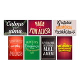 Kit 7 Placas Decorativas Frases Motivacionais Mdf 20x30 Cm