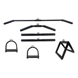 Kit 7 Puxador Pulley Retos Curvo Costas Triangulo Estribos