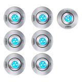 Kit 7 Refletor Hiper Led Inox Sodramar 9w Rgb Para Piscina