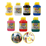 Kit 7 Tinta Guache 250ml Acrilex Tempera Escolar Infantil 