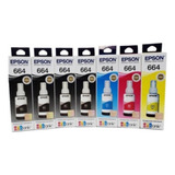 Kit 7 Tintas Epson 664 P/ L365 L565 L375 L395 L380 L220 
