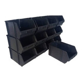 Kit 72 Caixa Box Gaveteiro Industria Bin Preta N5 12x15x23cm Cor Preto
