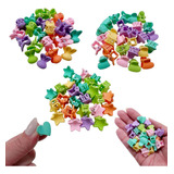 Kit 75 Mini Prendedores Piranhas Cabelo Colorida Infantil