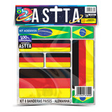 Kit 8 Adesivos Envernizado Alemanha Bandeiras