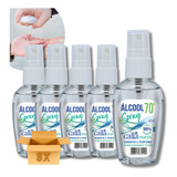 Kit 8 Álcool Líquido 70% Spray Mãos Perfumado Bolso 60ml 