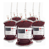 Kit 8 Bolsa Sangue Falso Bebidas Drinks Saco Halloween Festa