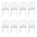 Kit 8 Cadeiras De Plástico Tramontina