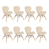 Kit 8 Cadeiras Estofadas Charles Eames