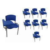 Kit 8 Cadeiras Iso Universitária Azul