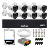 Kit 8 Câmeras Intelbras 1120b Hd Dvr Mhdx 8ch Hd 500gb