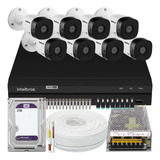 Kit 8 Câmeras Intelbras Vhd 1220 Full Hd Dvr 16 Canais 2t Wd