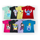 Kit 8 Camisetas Camisa Curta Desenho Personagens Filmes