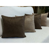 Kit 8 Capas De Almofadas Tecido Sued 2 Cores 40x40 Com Zíper