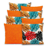 Kit 8 Capas Para Almofadas Gorgurinho Com Zíper 40x40 Costela Colorida Laranja