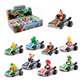 Kit 8 Carrinho Miniatura Mario Kart Carro Fricção Mariokart