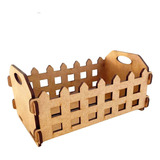 Kit 8 Cesto Caixotinho 20 Cm Mdf Cru Cerquinha Fazendinha