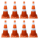 Kit 8 Cone De Sinalização Flexível 75cm Trânsito Segurança