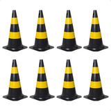 Kit 8 Cone De Sinalização Rígido 50cm Segurança Trânsito