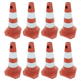 Kit 8 Cone De Sinalização Rígido 50cm Trânsito Segurança