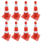 Kit 8 Cone Sinalização Emborrachado 75cm Nbr 15071 Refletivo