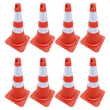 Kit 8 Cone Sinalização Emborrachado 75cm Nbr 15071 Refletivo