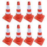 Kit 8 Cone Sinalização Flexível 75cm Trânsito Estacionamento