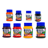 Kit 8 Cores Tinta Vitro 150o Para Vidro E Porcelana Acrilex