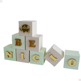 Kit 8 Cubos Dado Nome Espelhado Bebe Quarto Menina Menino