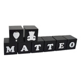 Kit 8 Cubos Enfeite Dado Nome Espelhado Bebe Bancada Quarto