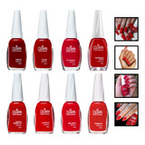 Kit 8 Esmaltes Colorama Tons De Vermelho Hipoalergênico