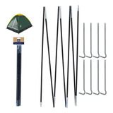 Kit 8 Estacas 2 Varetas Reposição Barraca Camping 2 Pessoas