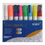 Kit 8 Giz Liquido Coloridos Para Escrever Em Quadro Preto
