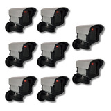 Kit 8 Micro Câmeras Falsas De Segurança C/ Infra Led Bivolt