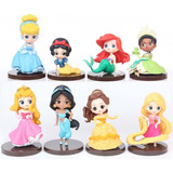 Kit 8 Miniaturas Princesas Disney Ariel Branca De Neve Fofo
