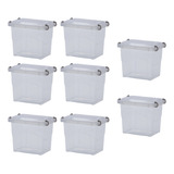 Kit 8 Organizador De Armário Pratic Box 2l C/tampa
