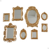Kit 8 Pç Molduras Resina Espelho Vintage Parede Provençal 