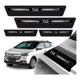 Kit 8 Peças Adesivo Soleira Porta Jac T40 - Preto